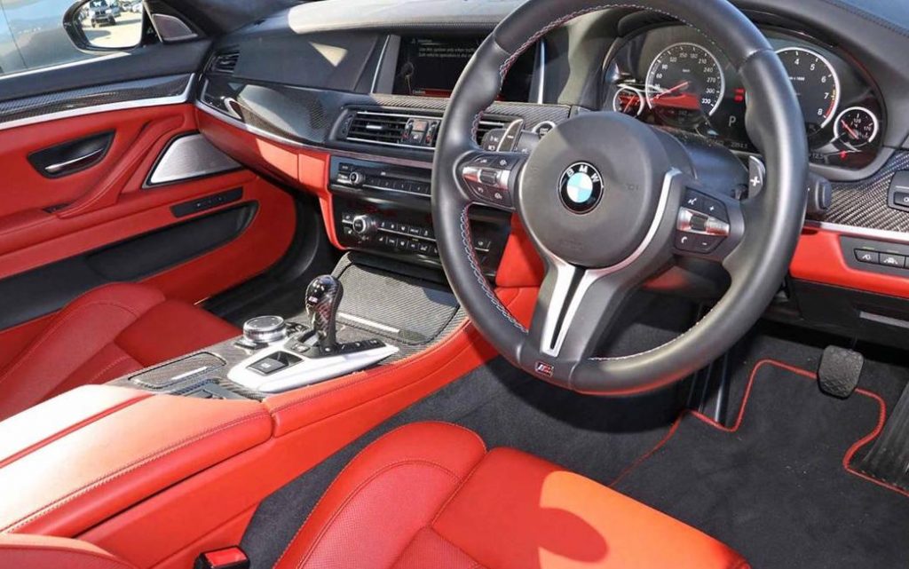 BMW M5 Nighthawk Interior with Red Leather and Black Steering Wheel