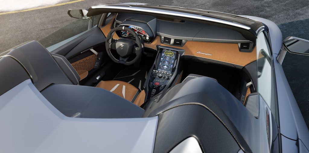 Lamborghini Centenario Roadster Interior with Brown Leather
