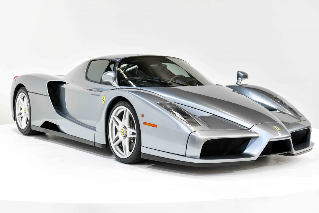 Silver Ferrari Enzo with Silver Wheels and White Background