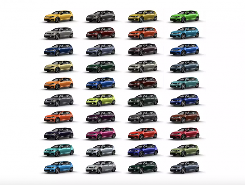 2019 Volkswagen Golf R Colour Options