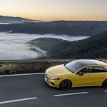 AMG A35 driving mountain road